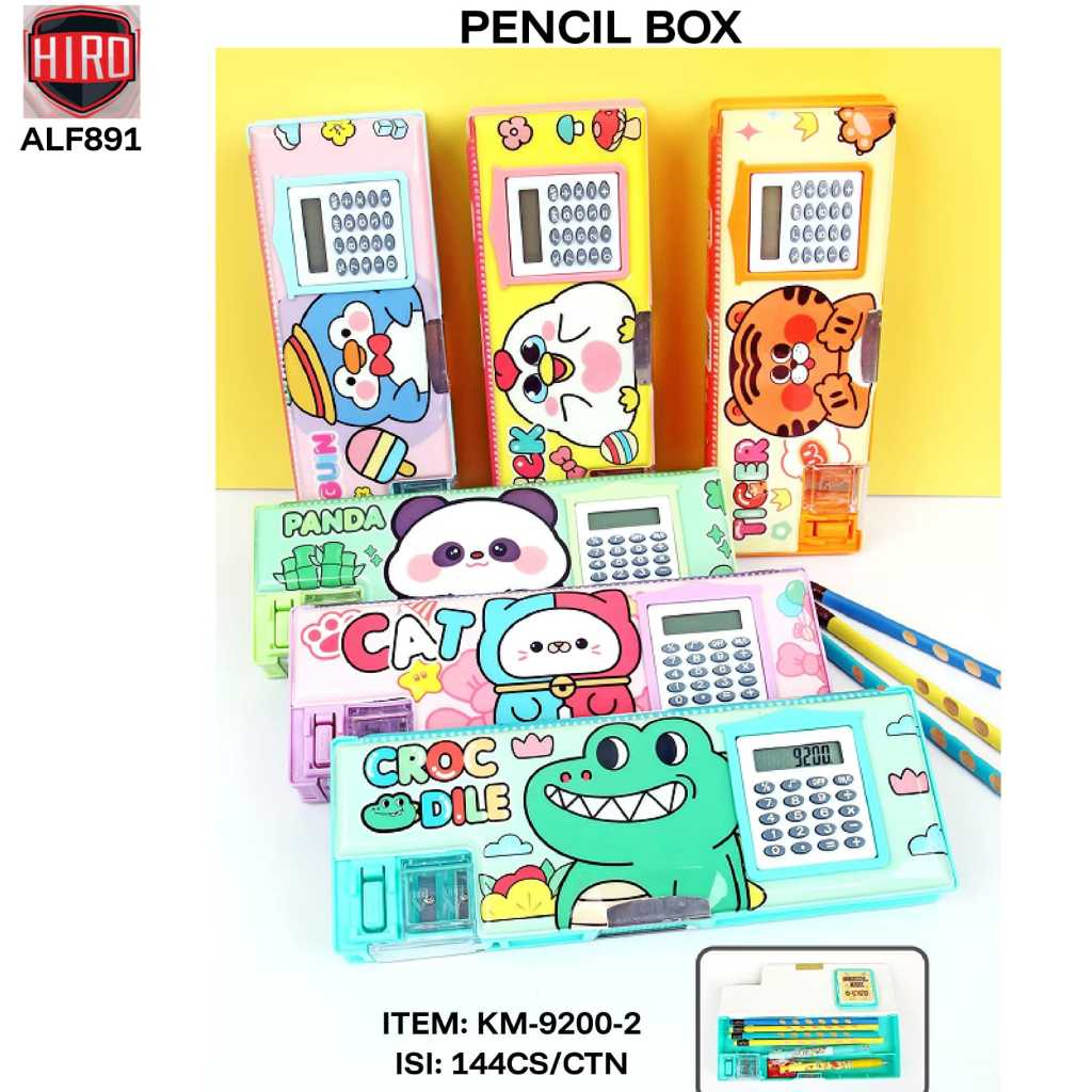 

tempat pensil kalkulator gambar animal kode km 9200 satuan ( gambarnya random) 2 muka