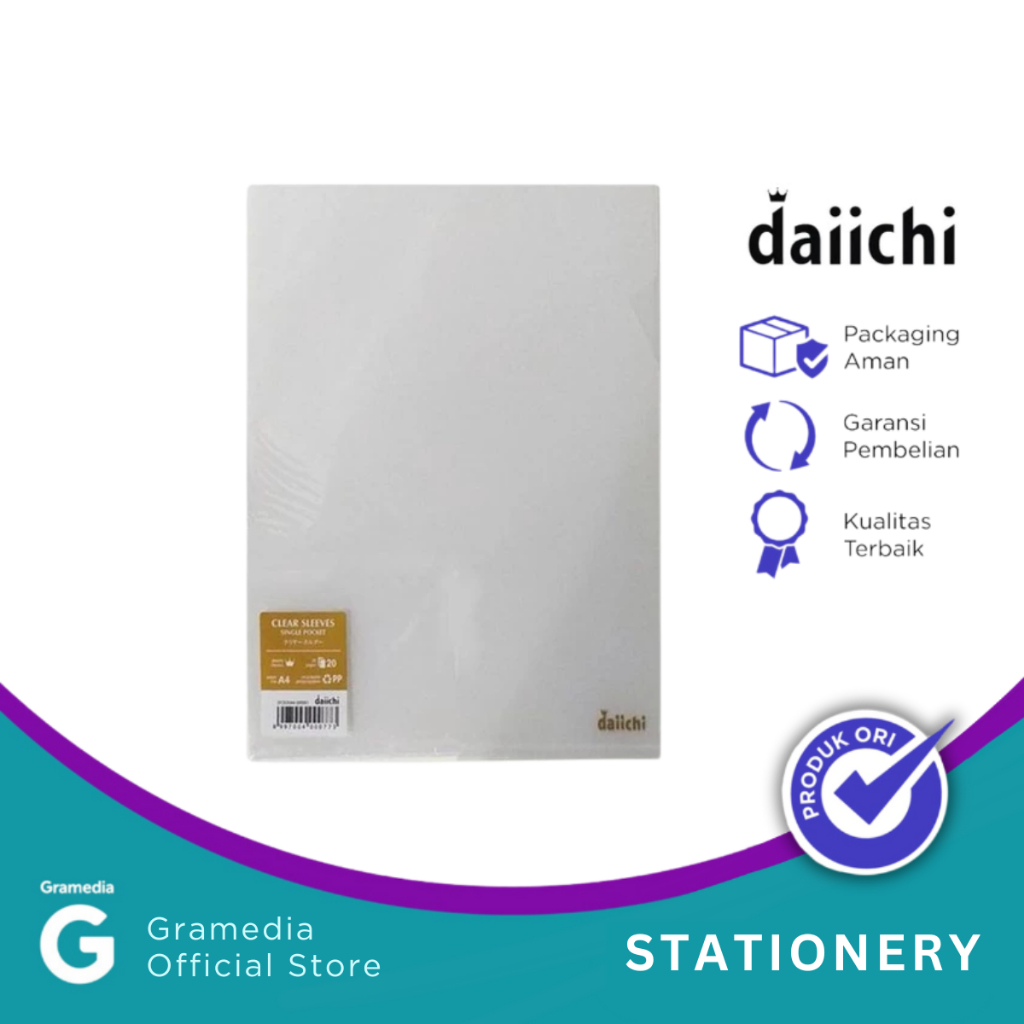 

Gramedia Pettarani - DAIICHI DCS CLEAR SLEEVES A4 1 POP CLEAR DCS05A4200001
