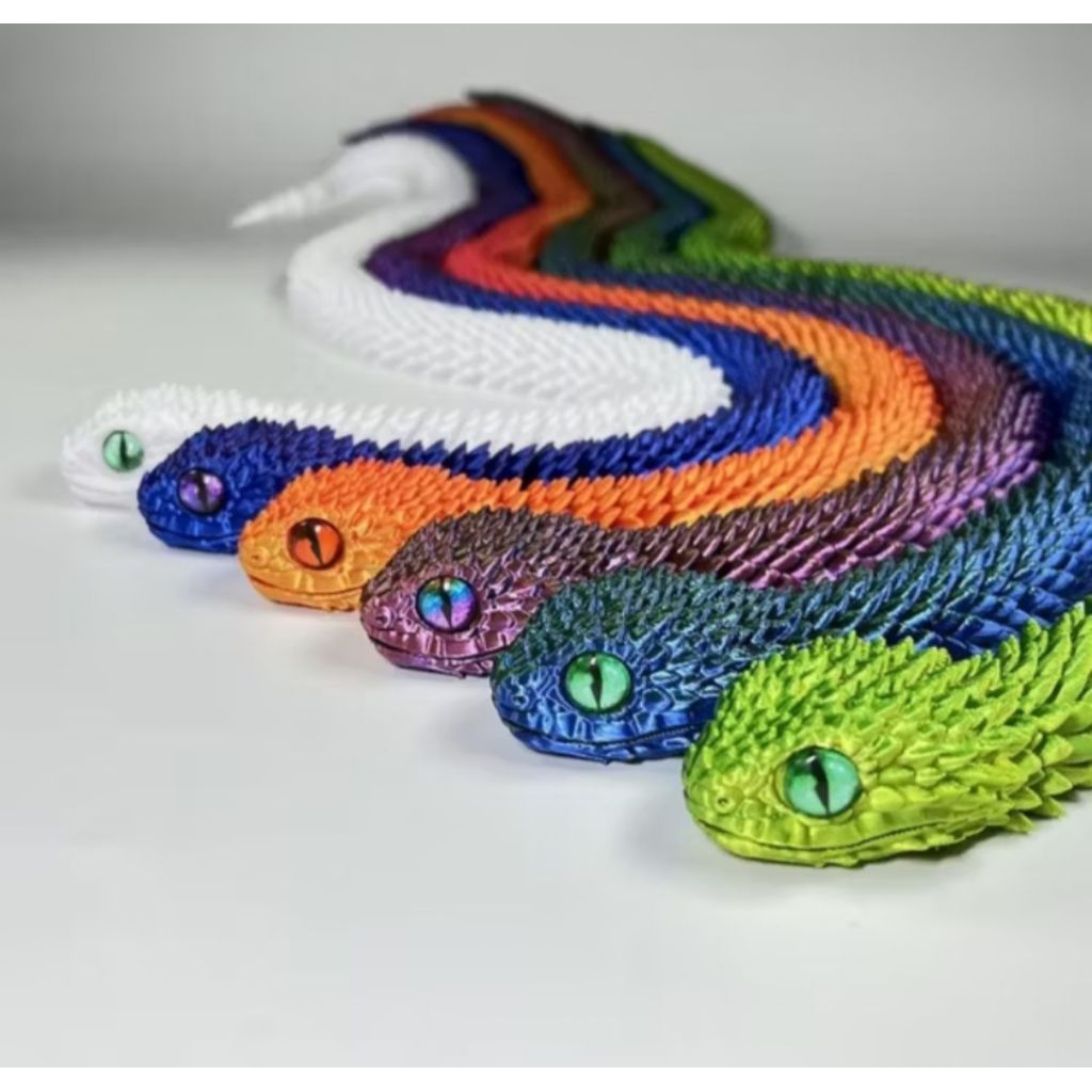 Mainan 3D Printing Ular Ornamen Ular Simulasi Dapat Digerakkan Multi-Sendi