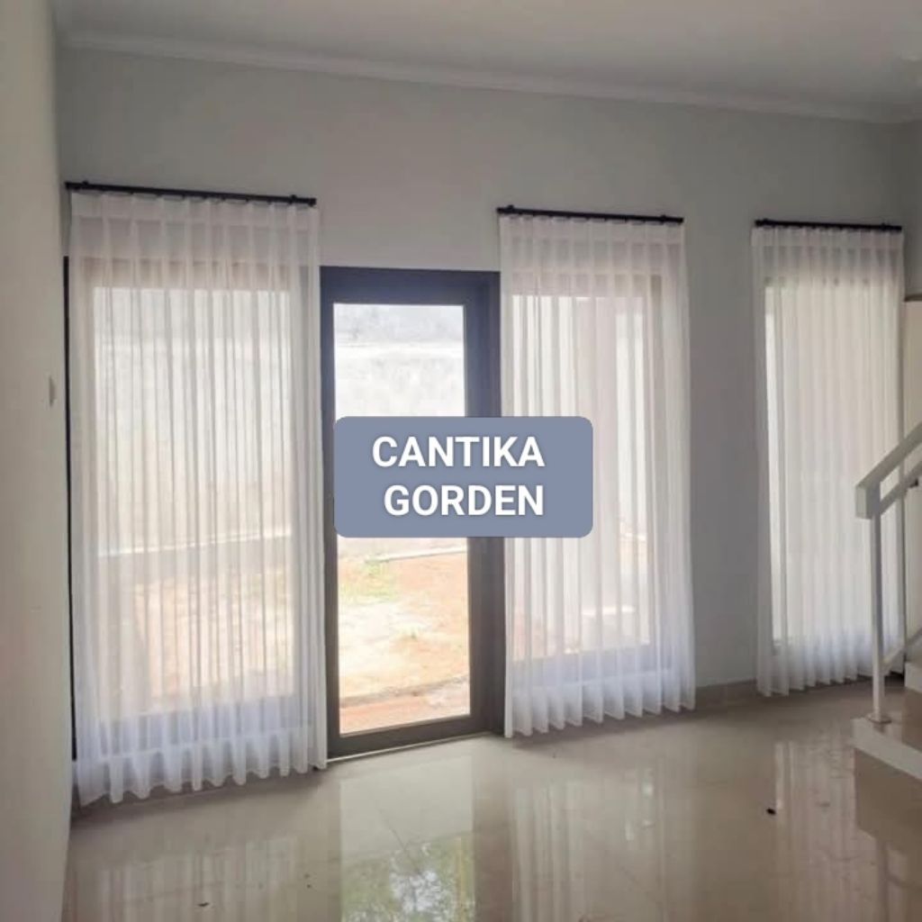 VITRASE GORDEN POLOS PUTIH SABLE IMPORT MODEL PLISKET   gorden lapisan siang