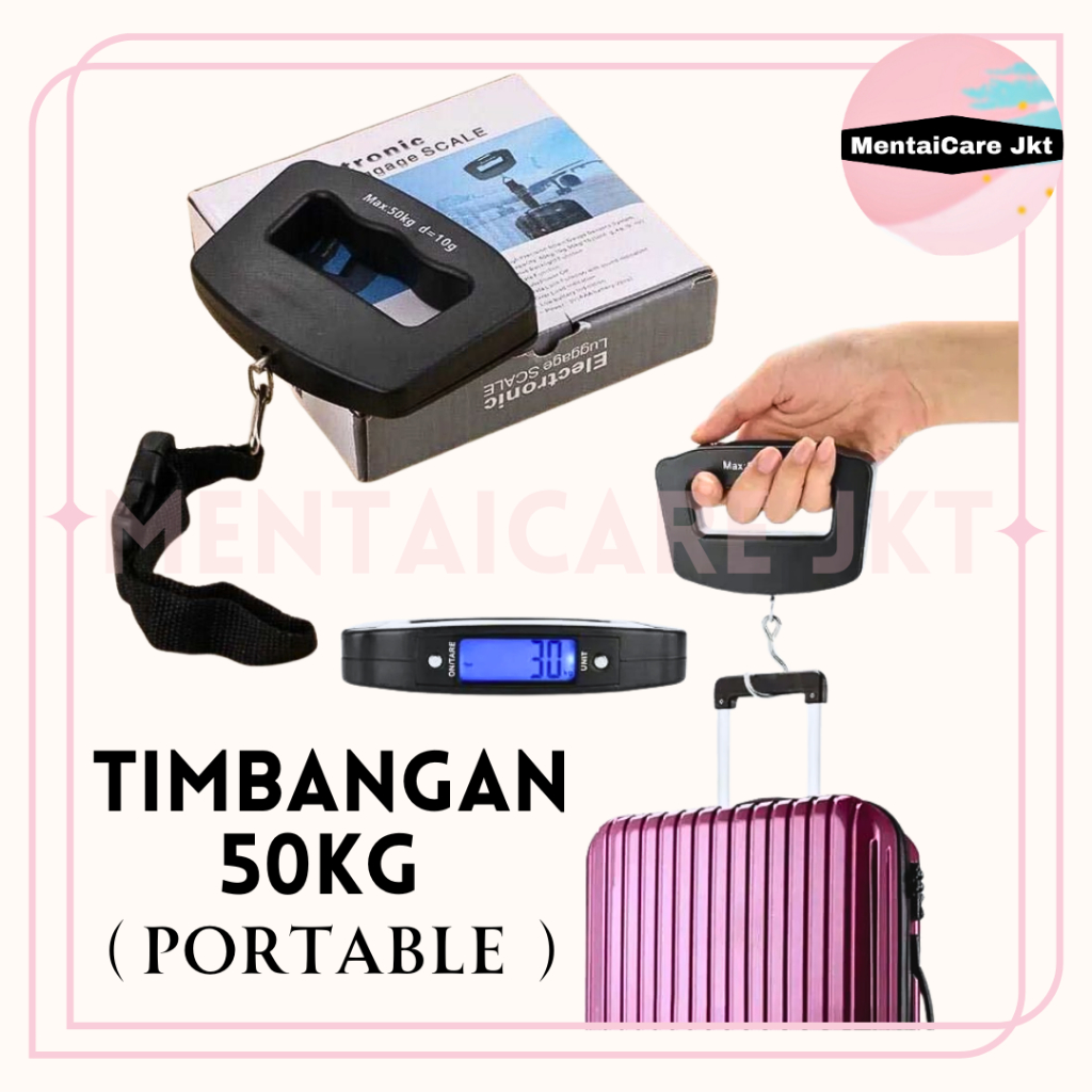 Travel Luggage Scale 50Kg Timbangan Koper Tas Bagasi Digital Timbangan 50Kg