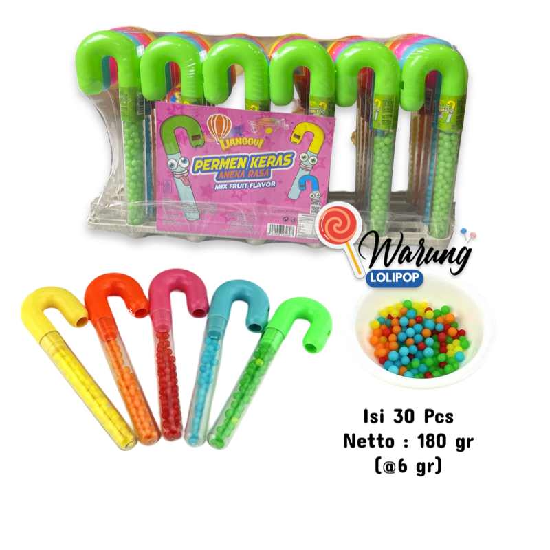 

Permen Tongkat 30 X 6 Gr Rasa Buah Candy Cane Warna Warni by Warung Lolipop