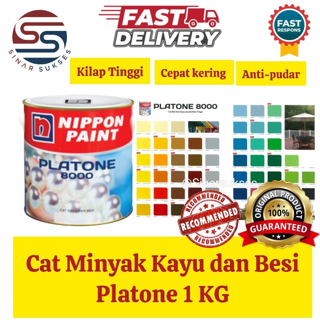 Cat Platone 1 kg/ Cat Minyak Kayu dan Besi Platone 1 kg Nippon Paint/ Cat Platone Nippon Paint 1 kg/