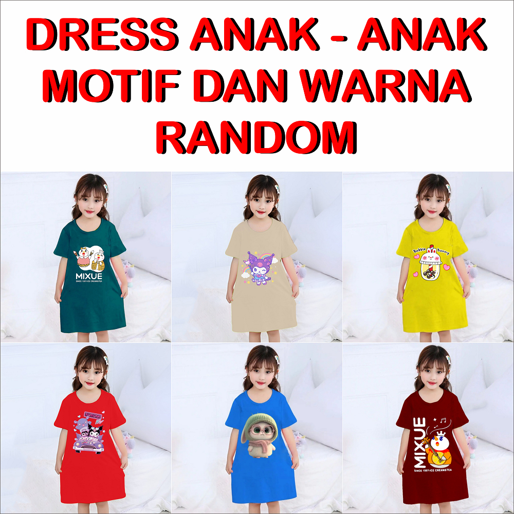 GG Daster Anak Perempuan 1 sampai 10 Tahun Dress Anak cewe Dress Random