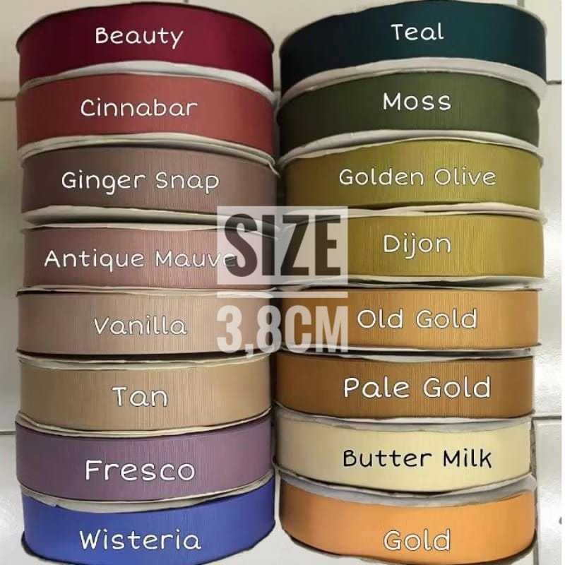 

PER ROLL (100YARD) - 3,8 CM/PITA GROSGRAIN PREMIUM/PITA POLOS KADO/PITA HAMPERS/ GGS 11/2 INCH