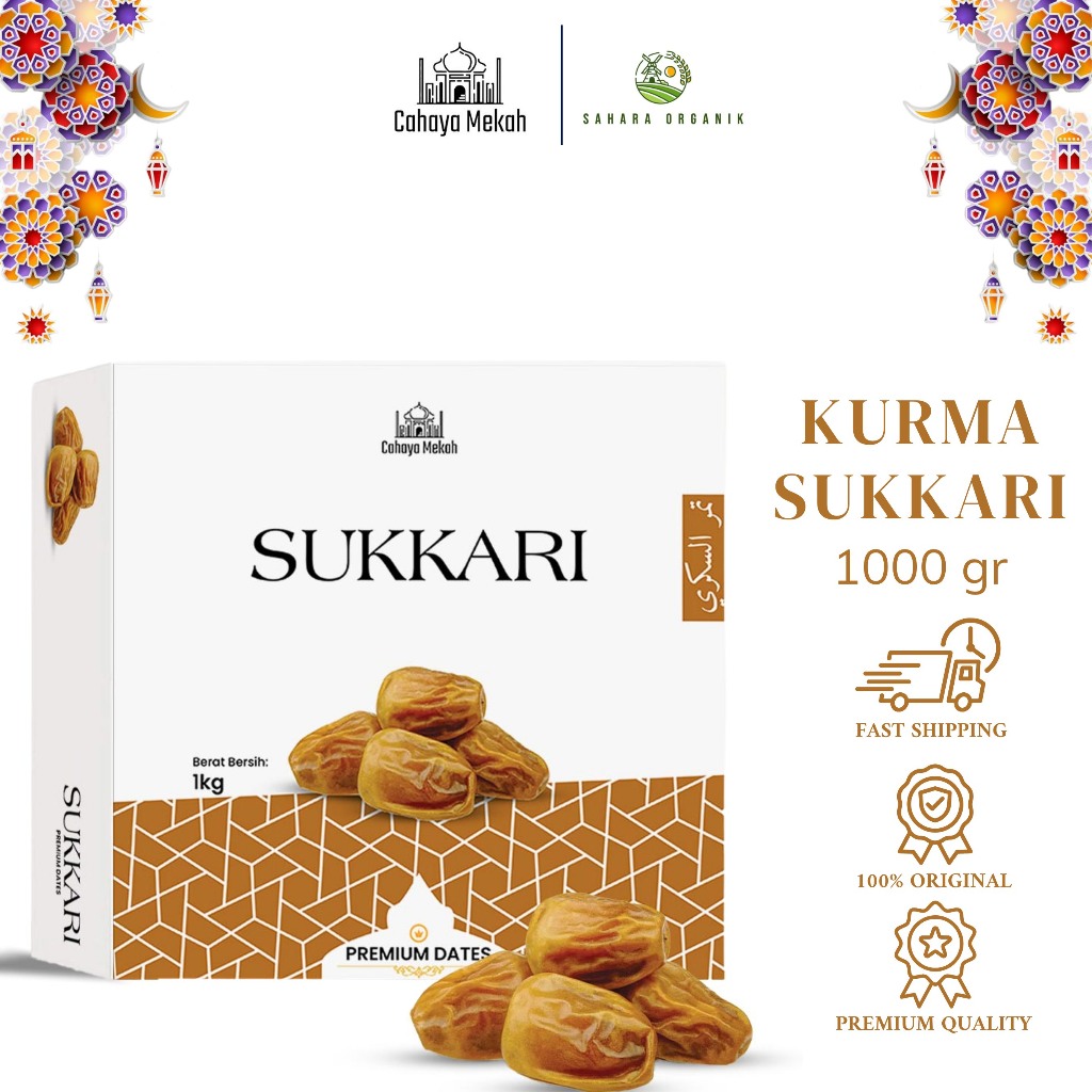 

Cahaya Mekah Kurma Sukkari Box 1 Kg Sukari Dates Original
