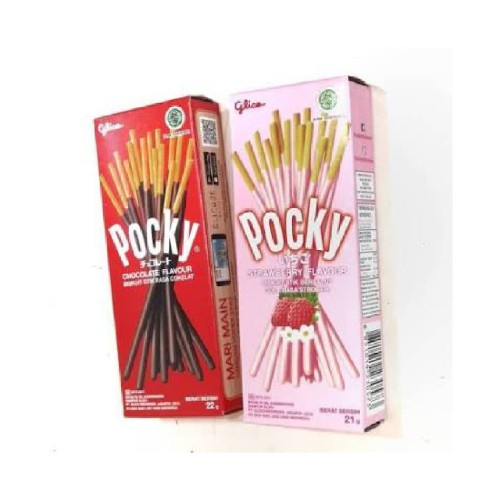 

strawberry Glico POCKY MINI 22gr wafer stick Half Size cookies and cream milk pejoy vanila stik coklat camilan snack