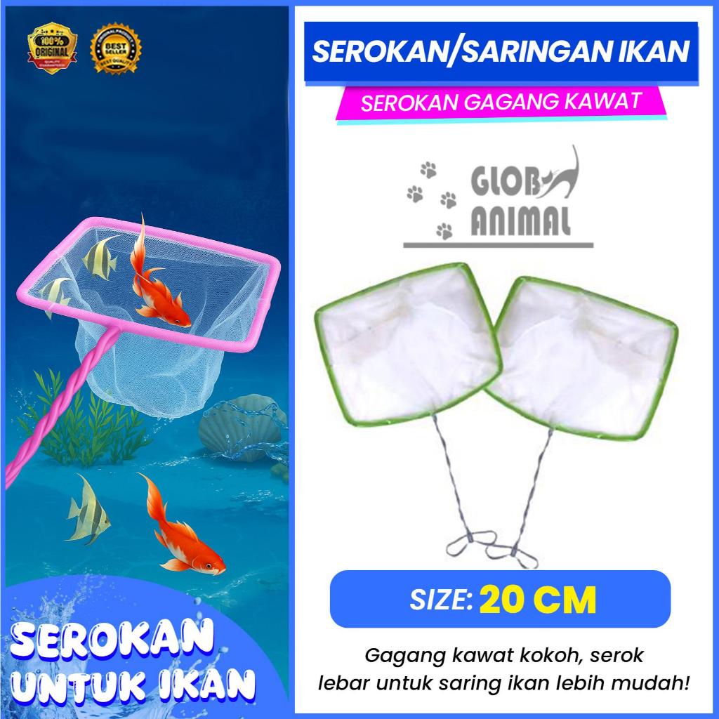 SEROKAN SARINGAN UKURAN 20 CM SEROK SESER IKAN CUPANG GAGANG KAWAT