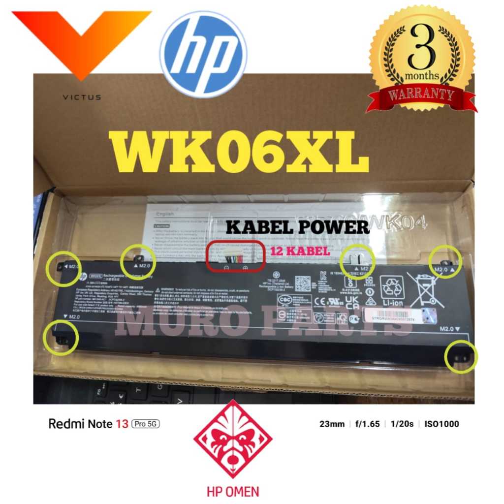 WK06XL ORIGINAL BATTERY LAPTOP GAMING HP OMEN 17 CK 17CK 17-CK 17-CK0XXX 17-CK0000 17-CK1XXX 17-CK10