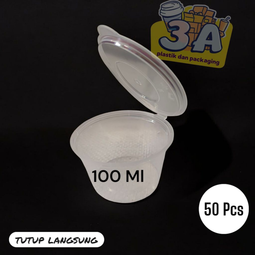THINWALL CUP 100 ML Tutup Sambung / Cup puding dan jelly( 50 PCS)