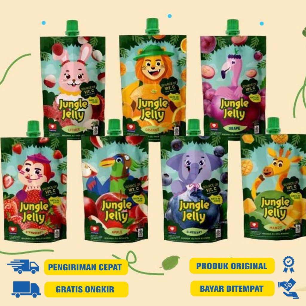 

Diamond Jungle Jelly Minuman Jelly 100ml - Grape | Apple | Orange | Mango | Blueberry | Lychee