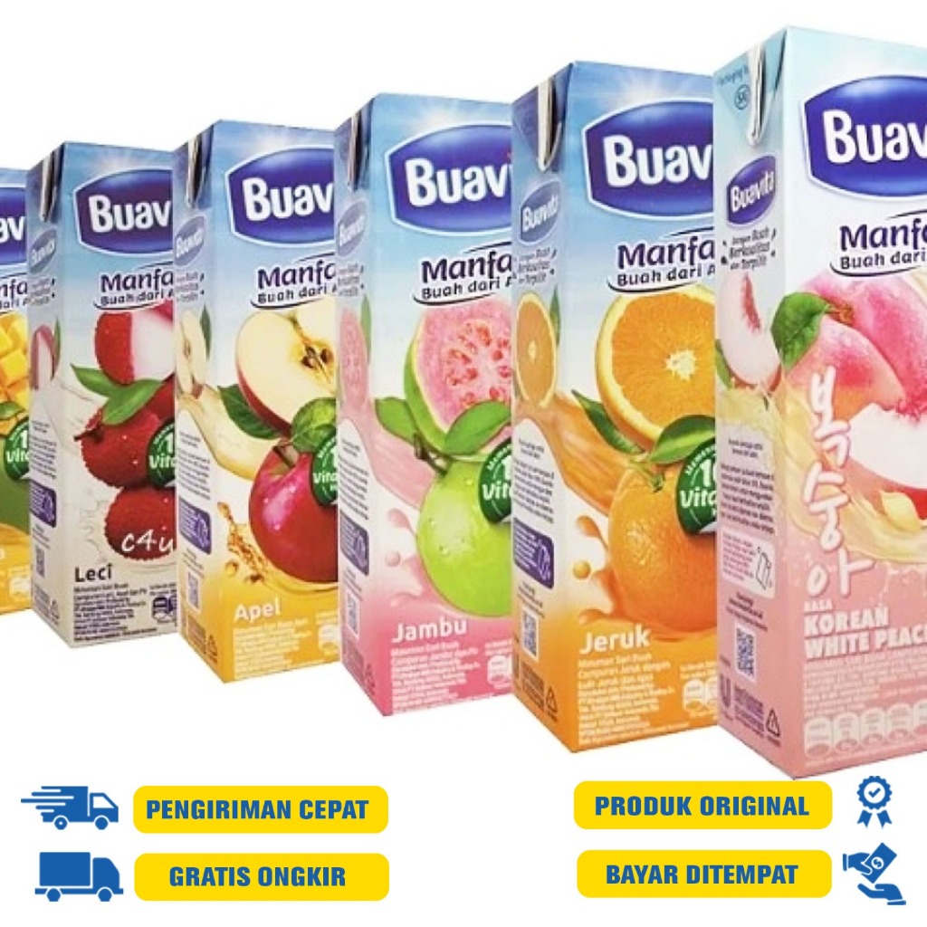 

Buavita minuman sari buah 250 ML | 245 ML - Orange | Guava | Apple | Mango