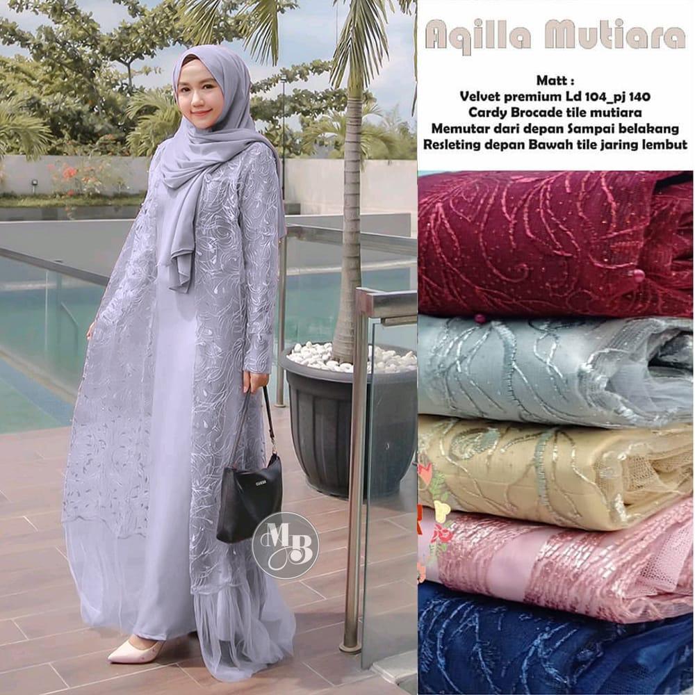 LAKSITA BUSANA - GAMIS BROKAT AQILA MUTIARA ROMPI PAYET PREMIUM | GAMIS 2 IN 1 VELVET MIX BROKAT JUM