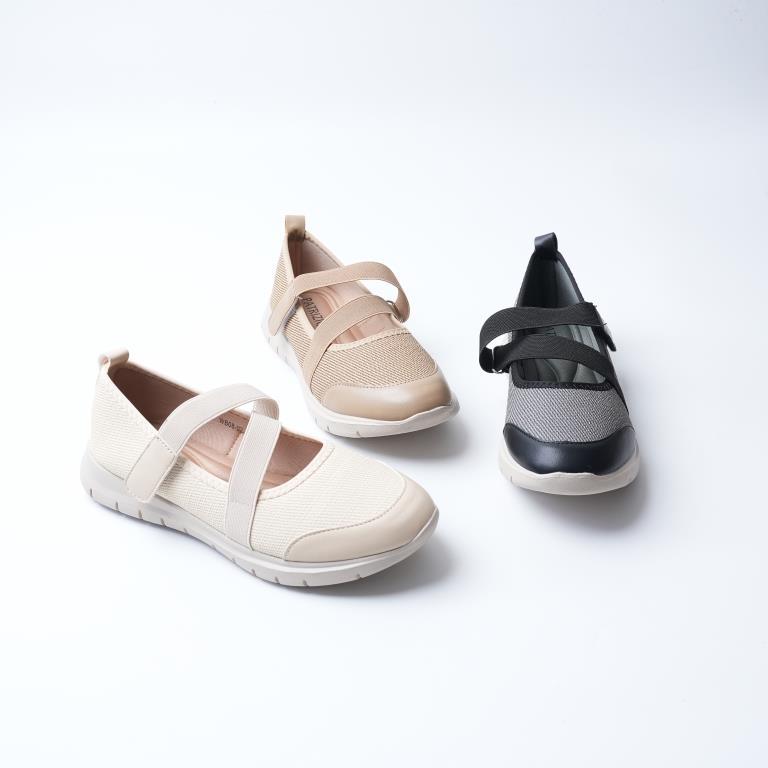 Peter Keiza Sepatu Flatshoes Wanita  Sport Tali Tengan Karet Perekat Ringan Nyaman Tinggi 3 cm WB08-