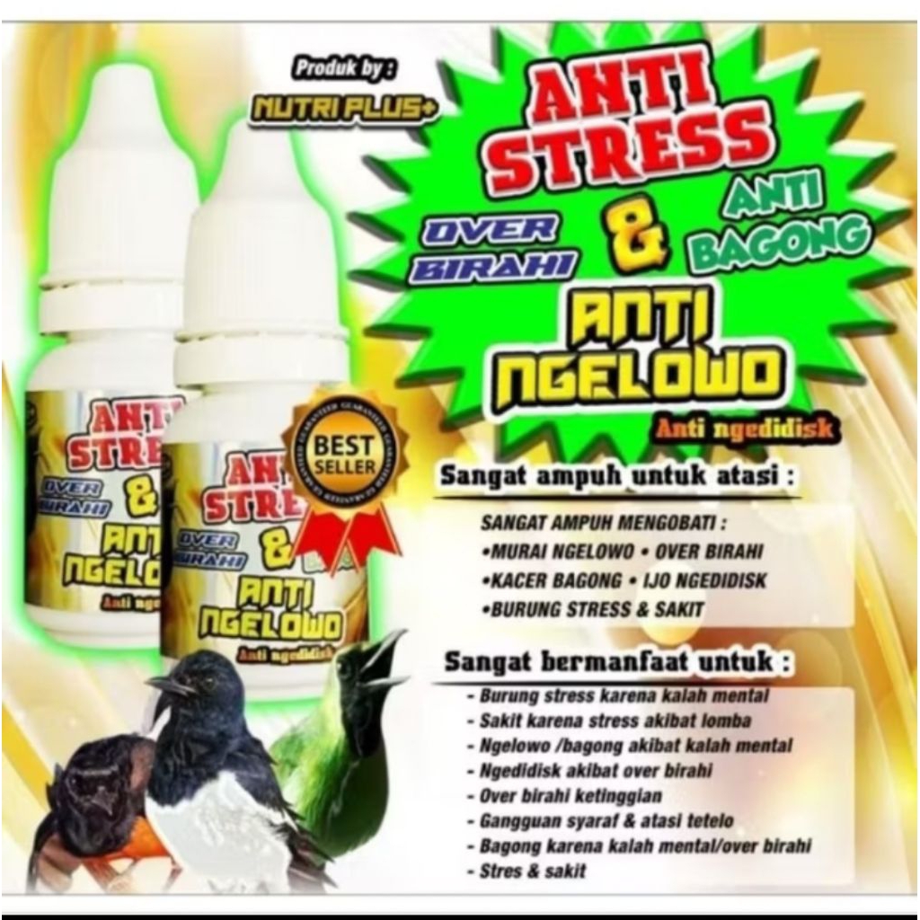 OBAT ANTI STRES DAN ANTI NGELOWO MURAI KACER CUCAK IJO VITAMIN BURUNG PRNGGACOR SEKETIKA BMW