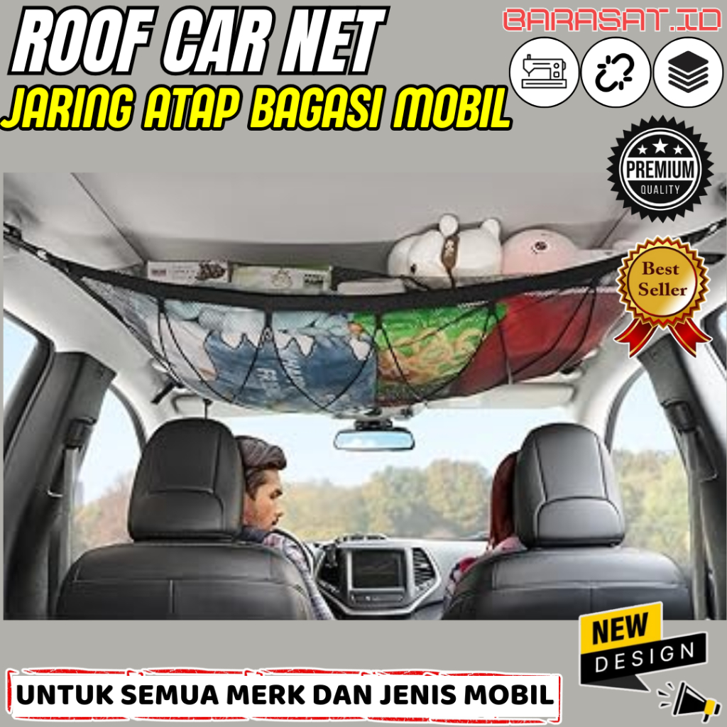 Jala Bagasi Interior Atap Dalam Mobil Car Net Portable Flexible Storage Tambahan Universal
