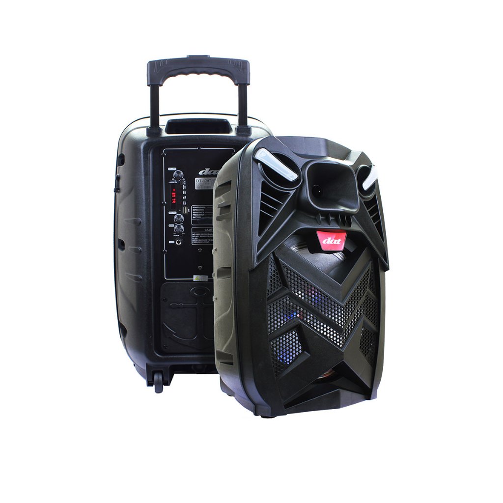 DAT Speaker Portable DT-1207 12" Woofer Profesional dengan Fungsi Recording & 2 Mikrofon Nirkabel