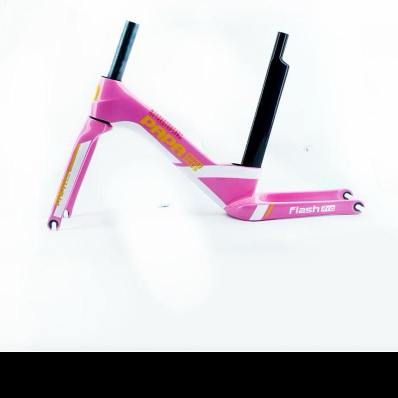 Frame PAPA Bike Flash Pro Carbon 12 Inch Pink Yellow Push Balance Bike Frame Set