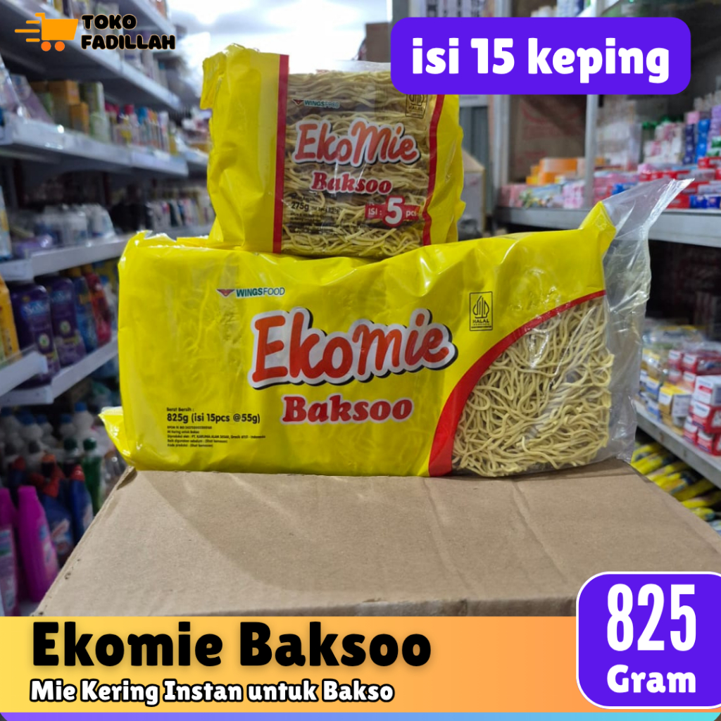 

Eko Mie Bakso 825 gr (isi 15 Keping) - Mi Kering Instan untuk Bakso