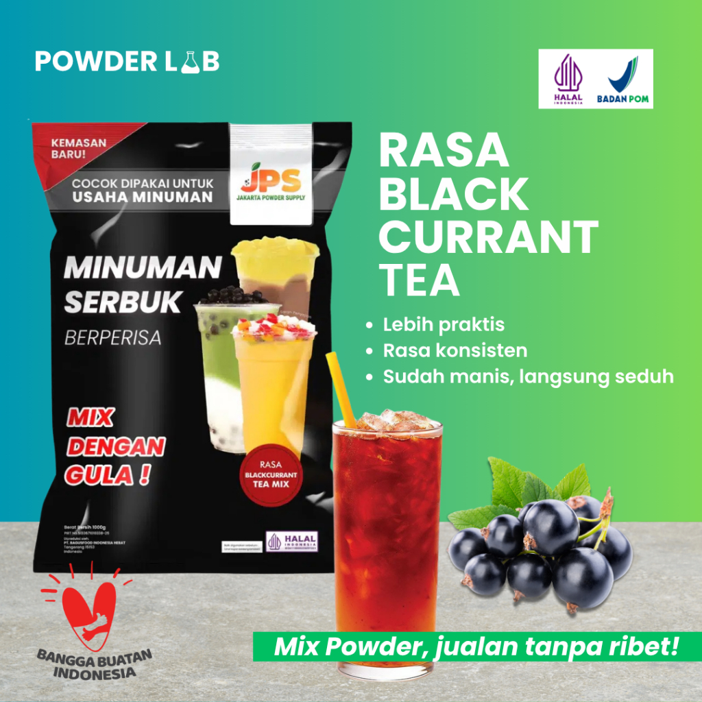 

Bubuk Minuman JPS Mix Rasa Blackcurrant Tea 1 KG - Powder Drink Premium Mix