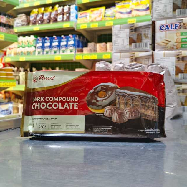 

COKLAT BATANG PARRROT / PARROT DARK CHOCOLATE COMPOUND - 250 GRAM