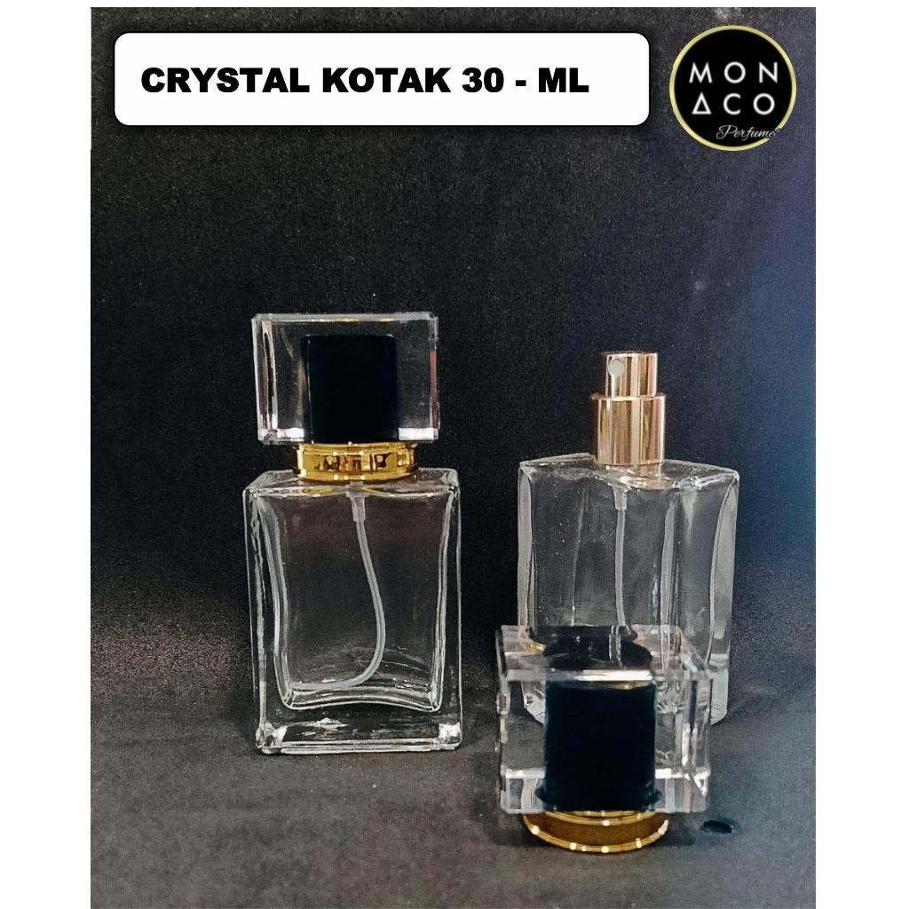 BOTOL CRYSTAL KOTAK - 30 ML BLACK ( ULIR / DRAT )