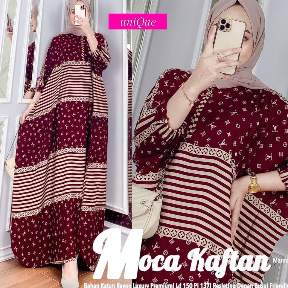 KODE S47S KAFTAN MOCA  GAMIS KAFTAN LV SUPER JUMBO BUSUI RESLETING  GAMIS MEWAH MURAH ELEGAN