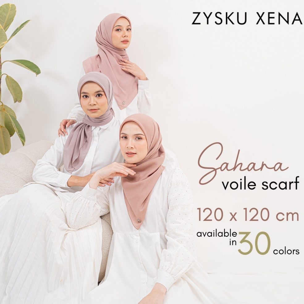 KODE J52G Sahara Voile Scarf Jahit Tepi  3 Warna  Zysku Xena  Kerudung Voal Segi Empat 12 Cm