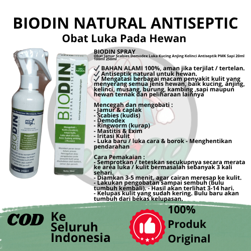 BIODIN SPRAY OBAT JAMUR SCABIES DAN PMK HEWAN SAPI KAMBING