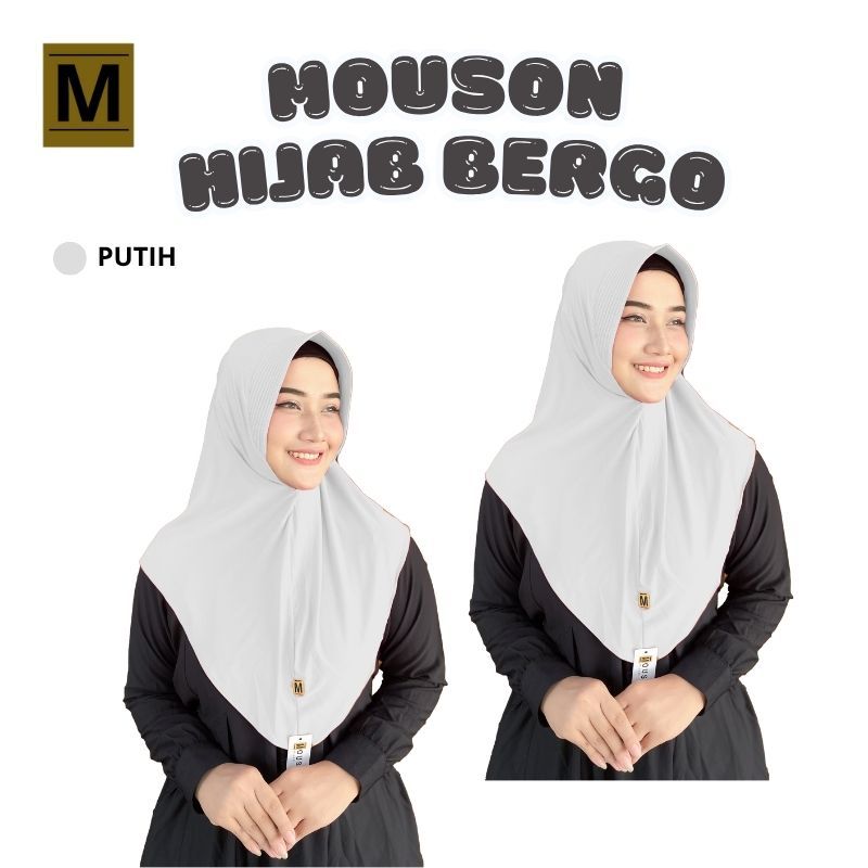 Mouson Hijab Putih Jersey Premium Bergo Hamidah Daily Hijab Sport Bergo Hamidah