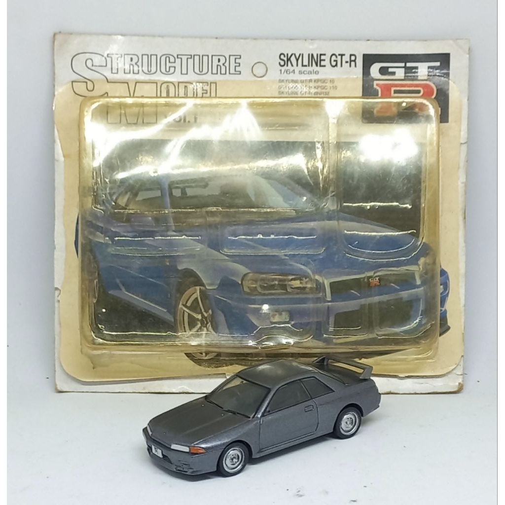 structure model nissan skyline gtr bnr32 r32 model kit loose diecast 1/64 body plastik (t)