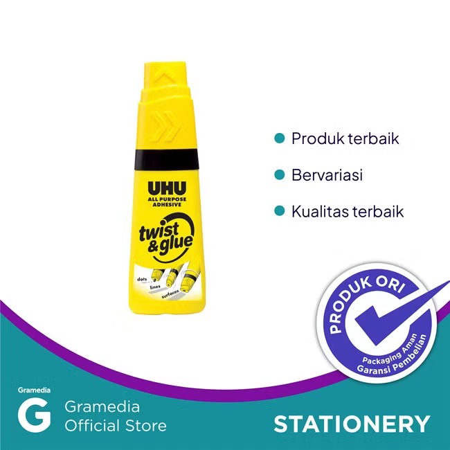 

(Original) Gramedia Pekanbaru - Uhu Twist & Glue - Lem Cair 35 ml