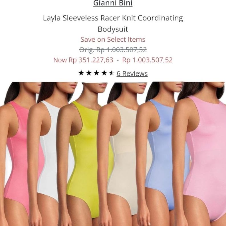 KODE K75I Gianni Bini Sleeveless Bodysuit Nyaman Dan Stylish