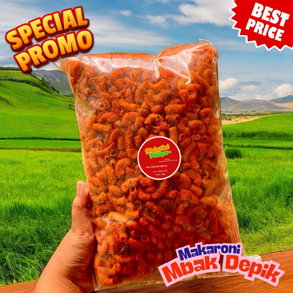 

Makaroni Pedas Extra 1/4kg | Makaroni Termurah Surabaya
