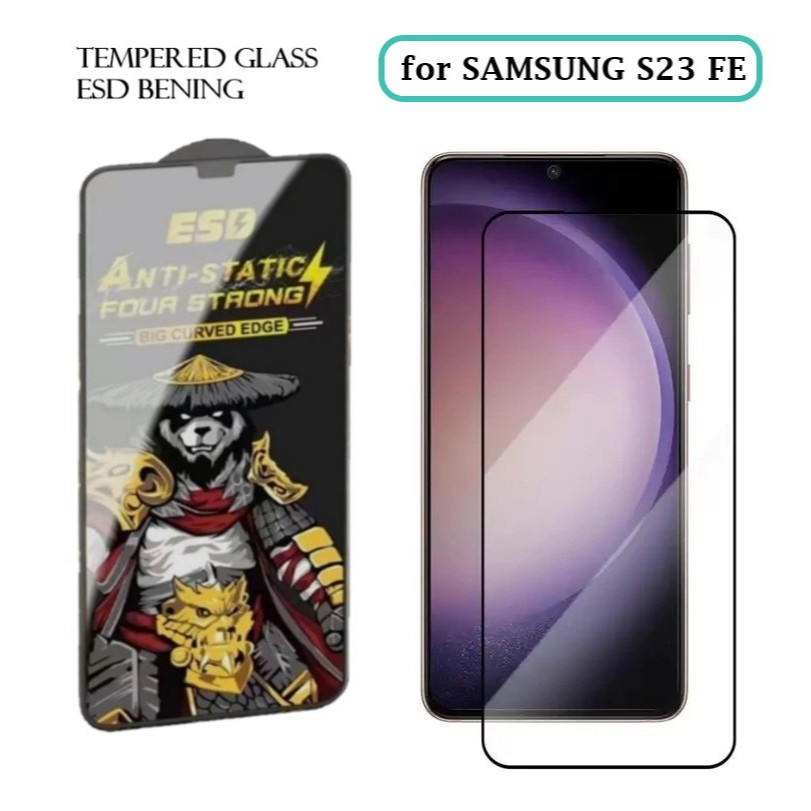 SAMSUNG S23 FE TEMPERED GLASS PREMIUM   -TG ANTI STATIC ESD Tempered Glass ESD Full Cover Anti Stati