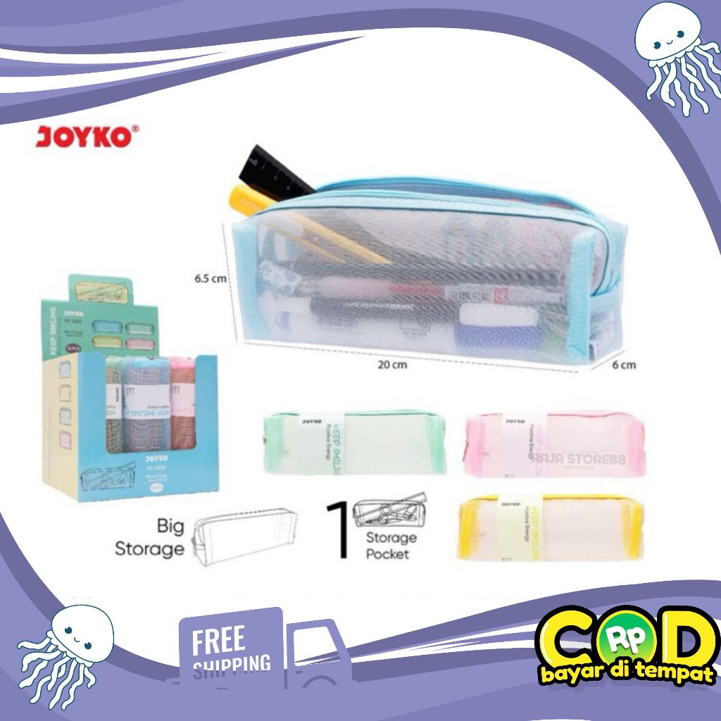 

Tempat Pensil Transparan Warna Pastel / Tempat Pensil Jaring Large-Capacity