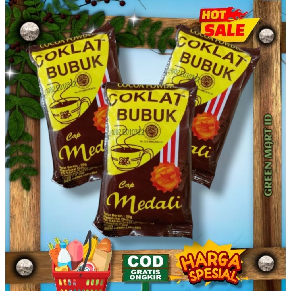 

Coklat Bubuk Medali 25g Sachet - Bubuk Kakao Asli untuk Kue dan Minuman
