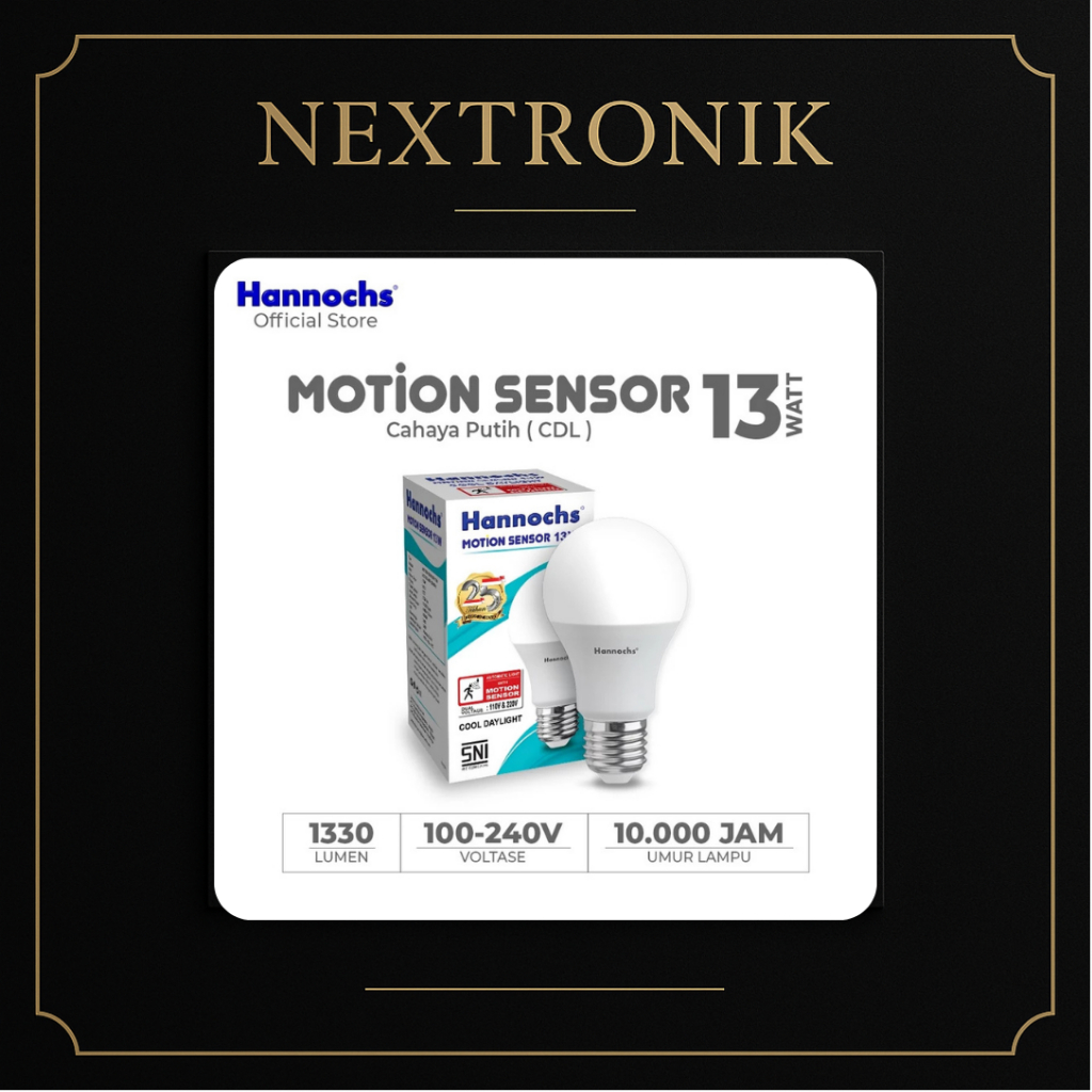 Hannochs || Lampu Led Hannochs Motion Sensor 13 Watt