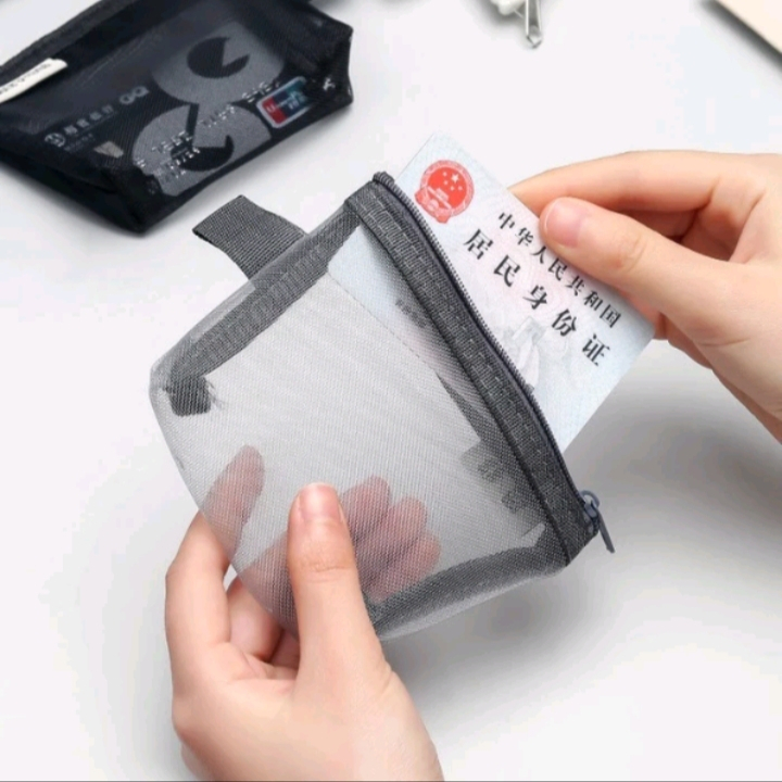 kantong kecil mini transparan tempat charger earphone ipod kantung makeuo dompet kosmetik lipstik po