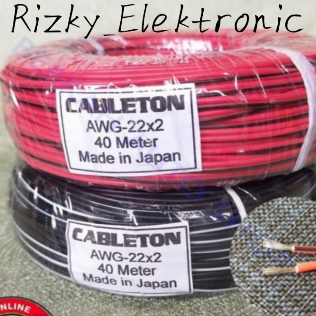 kabel awg cableton kabel awg 2x22 40m hitam putih serabut silver kabel awg 2 jalur