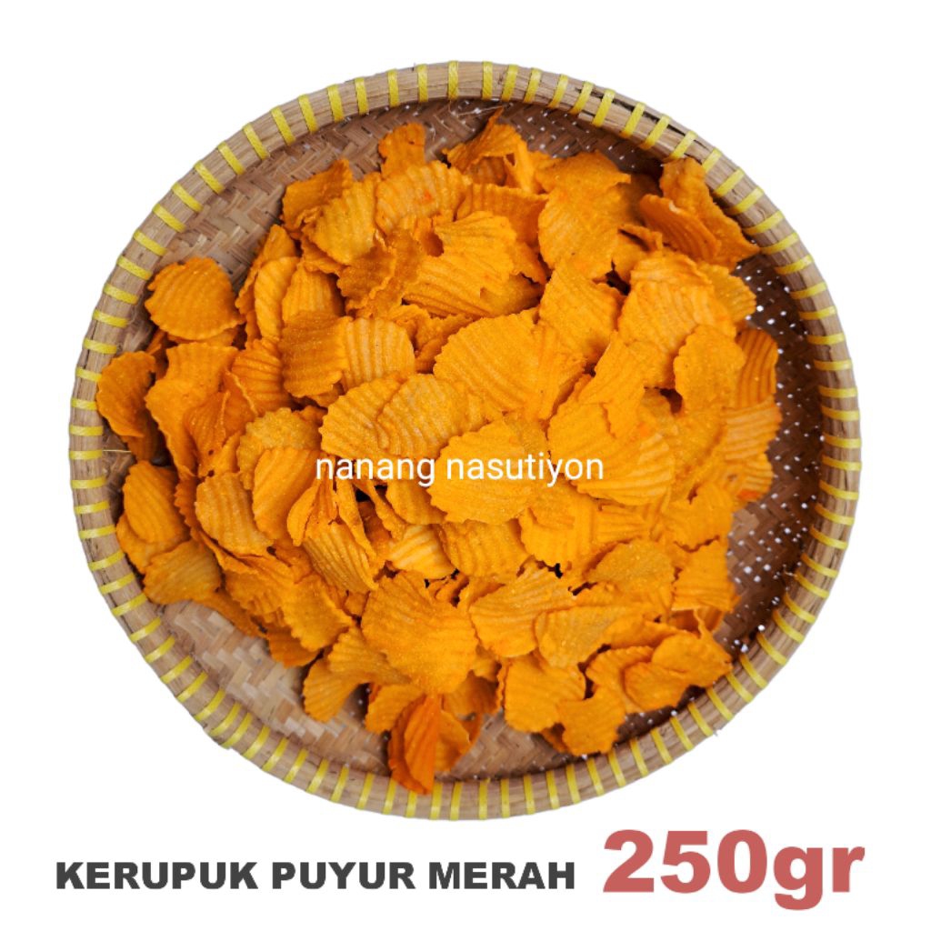 

KERUPUK SINGKONG PUYUR MERAH MENTAH SIAP GORENG 250 GRAM