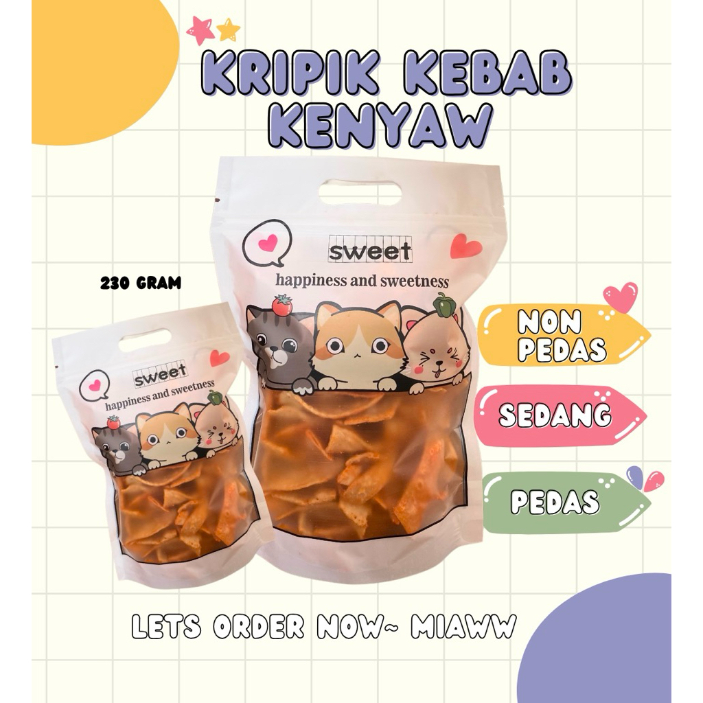 

Keripik Kulit Kebab Kenyaw 200g 3Rasa