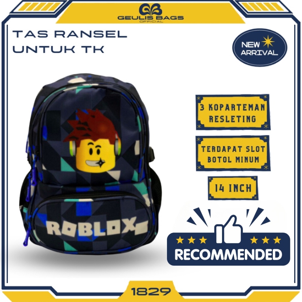 Gebyar promo Tas Ransel Sekolah Anak Laki Laki TK Karakter Roblox Stumble Guys Paud Cowok Import GLB