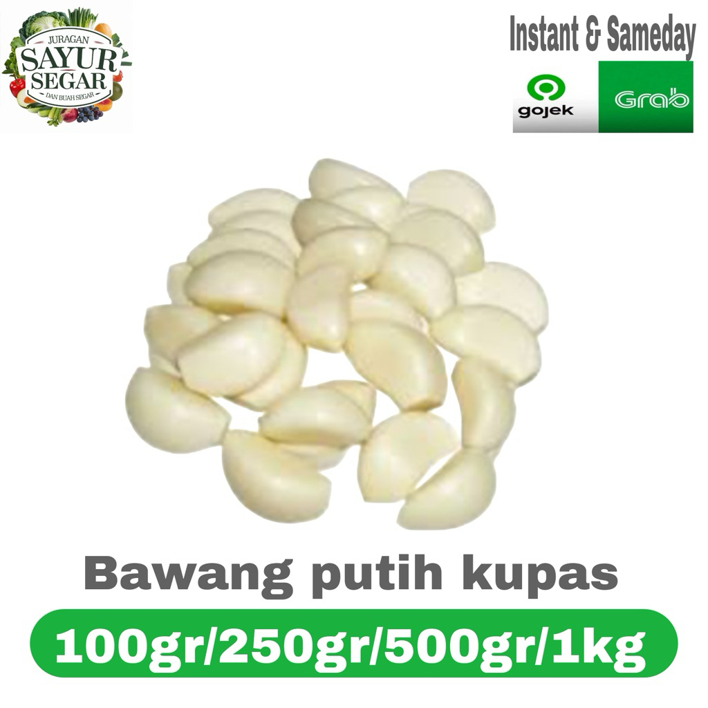 

Bawang putih kupas 100gr/250gr/500gr/1kg murah instant