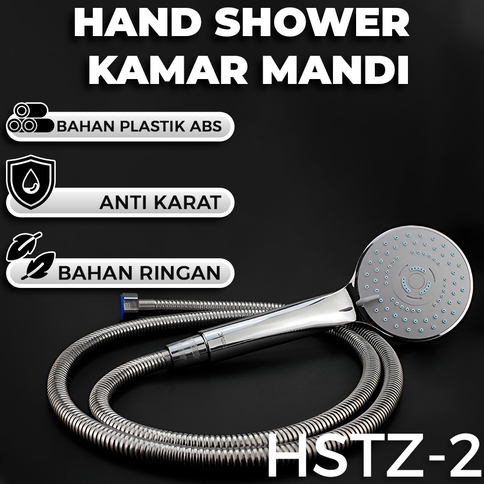 Lariza Hand Shower Kamar Mandi Set 3In1 Shower Bulat Portable Shower Head Set5 Mode Adjustable