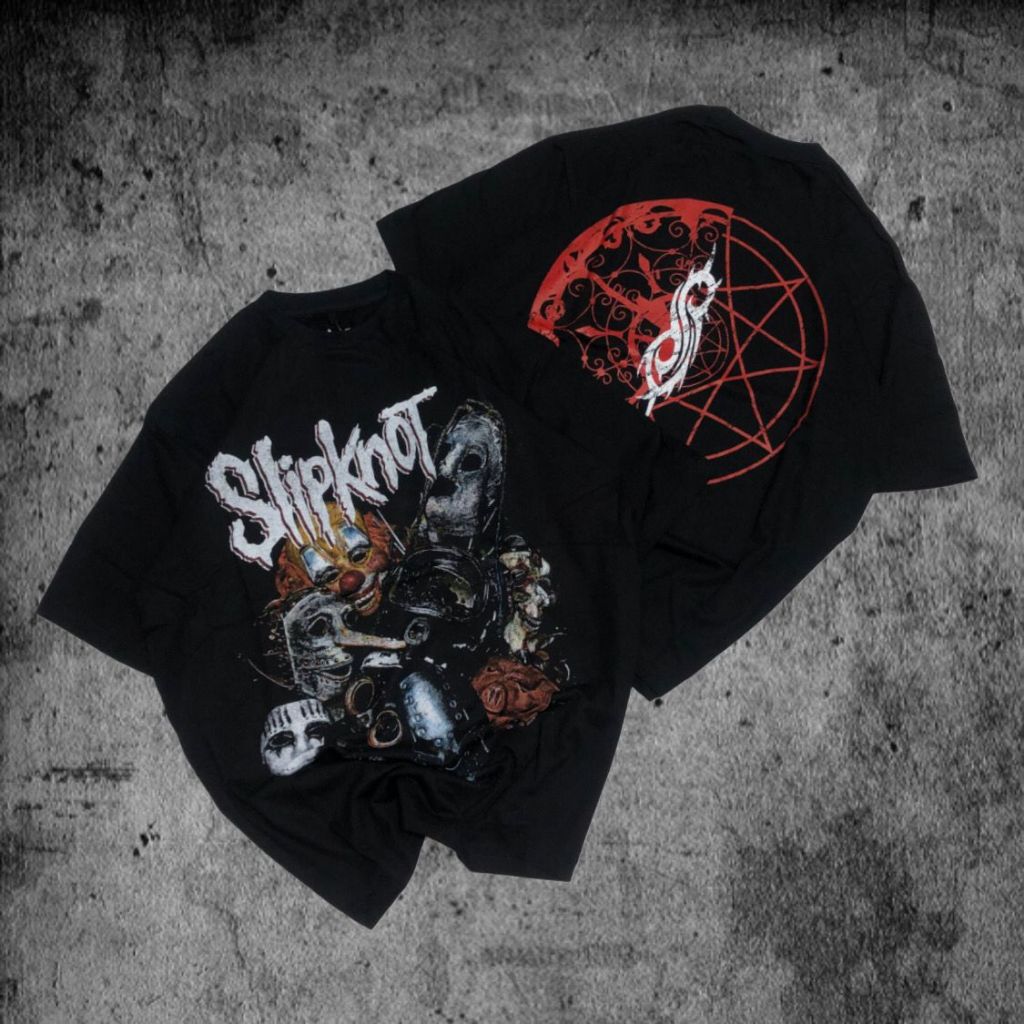 Baju Kaos P&B Oversize Slipknot - T Shirt Slipknot Oversized Black 20s