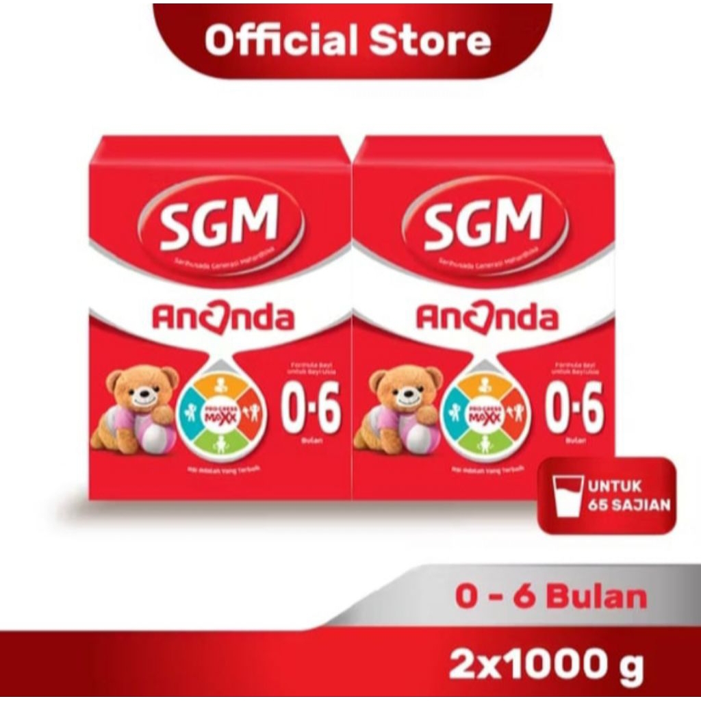 susu sgm ananda 0-6 bulan 2x1000 gram