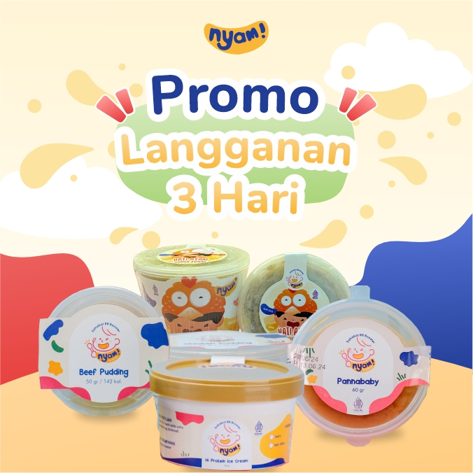 

NYAM BABY FOOD PROMO LANGGANAN 3 HARI | BB BOOSTER | HOMEMADE HALAL TANPA PENGAWET