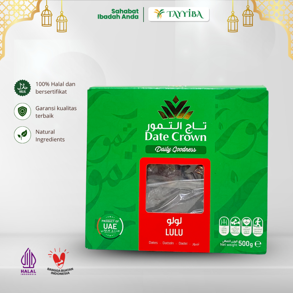 

Kurma Lulu Date Crown Premium 500 Gram Korma Arab