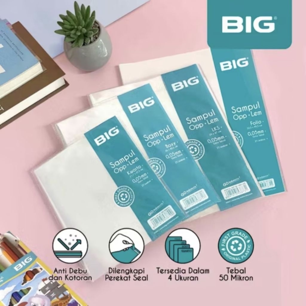 

[PAK] SAMPUL BUKU PLASTIK BIG OPP LKS / SAMPUL BUKU OPP LEM ISI 25 LEMBAR 0.5MM / SAMPUL BUKU BIG 1004